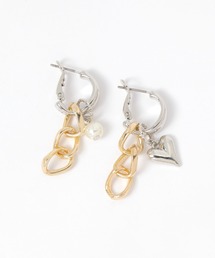 ハートパールチェーンピアス / 1055760