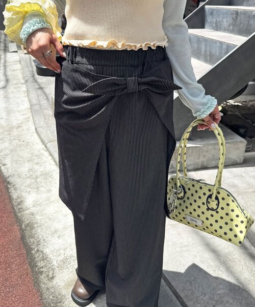 CIAOPANIC(チャオパニック)の「リボンレイヤードラインストーンスラックス(スラックス・レディース・ブラック/グレー・ONE SIZE)」の22枚目の写真