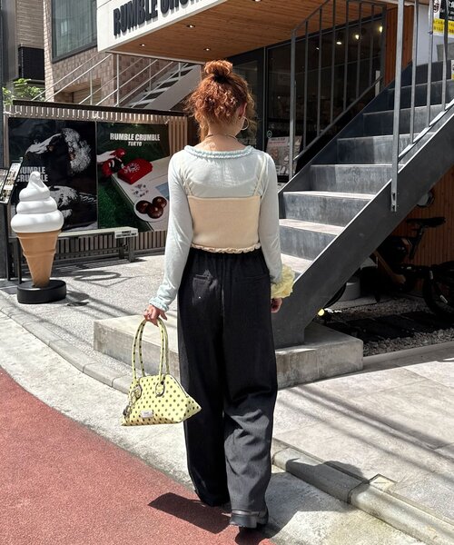 CIAOPANIC(チャオパニック)の「リボンレイヤードラインストーンスラックス(スラックス・レディース・ブラック/グレー・ONE SIZE)」の16枚目の写真