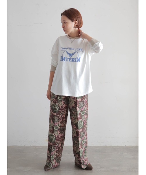 FIL DE FER（フィルデフェール）の「【予約】ビッグフラワーJQ　イージーパンツ（その他パンツ・レディース・ベージュ/ボルドー・FREE）」の7枚目の写真
