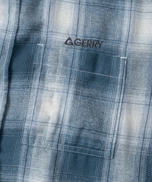 GERRY(ジェリー)の「【ag】〔GERRY/ジェリー〕TCネル ワンポイントロゴ チェックシャツ 裾ピス(シャツ/ブラウス・メンズ・ブラウン/サックスブルー/グリーン/ホワイト/ブラック/ベージュ・LARGE/MEDIUM/X-LARGE)」の9枚目の写真