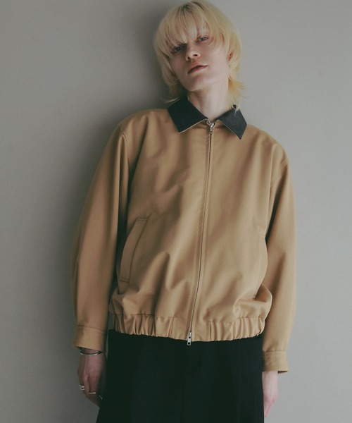 MANOF(マノフ)の「COTTON ZIP BLOUSON(ブルゾン・レディース・ブラック/ベージュ・M/S)」の4枚目の写真