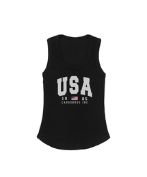 アメリカンロゴスリムフィットスリーブレス(ブラック)