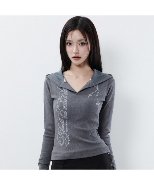LUVISTRUE(ラヴイズトゥルー)の「RL ROSARY HOOD T-SHIRT(CHARCOAL)(パーカー・レディース・その他・FREE)」の1枚目の写真