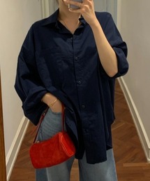 オーバーサイズ レギュラーカラー 長袖シャツ