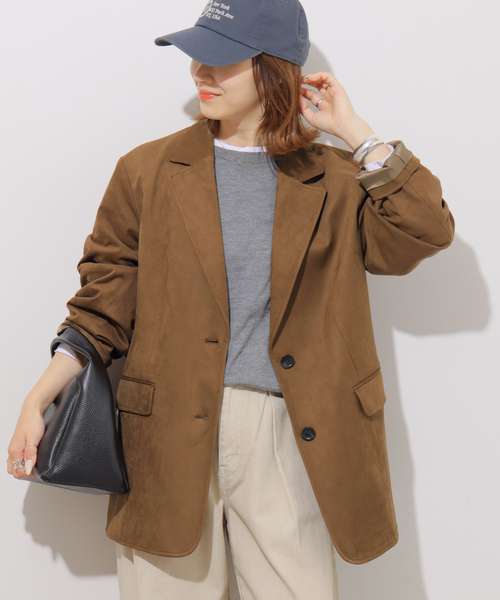 JOURNAL STANDARD relume(ジャーナルスタンダード レリューム)の「フェイクレザーシングルジャケット(テーラードジャケット・レディース・チョコ/ブラウン・FREE)」の2枚目の写真