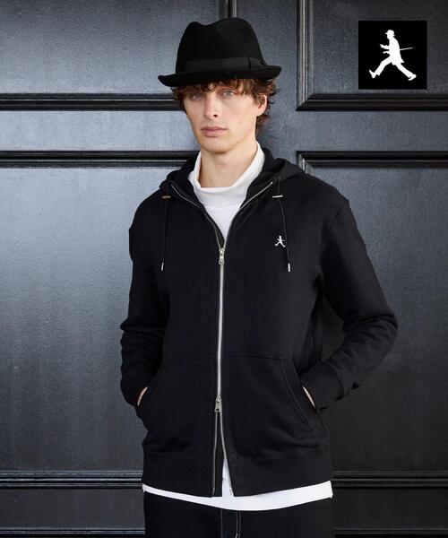 TAKEO KIKUCHI(タケオキクチ)の「【BOWLER HAT LABEL】ジップアップ スウェットパーカー(パーカー・メンズ・ブラック/ダークグレー・04/03/02)」の1枚目の写真