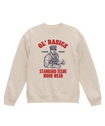 Ol' Basics(オール・ベーシックス) トレーナー スウェット ワーカーイラスト プリント 裏毛 トップス メンズ ユニセックス