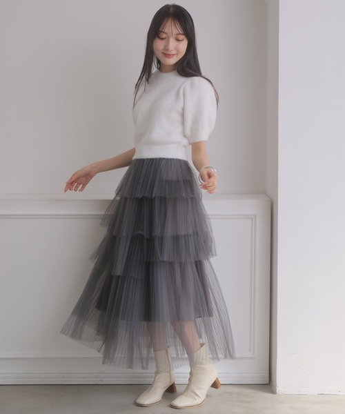 NOELA(ノエラ)の「ラメシャギーニット(ニット/セーター・レディース・ライトグリーン/オフホワイト/ベージュ/イエロー・FREE)」の6枚目の写真