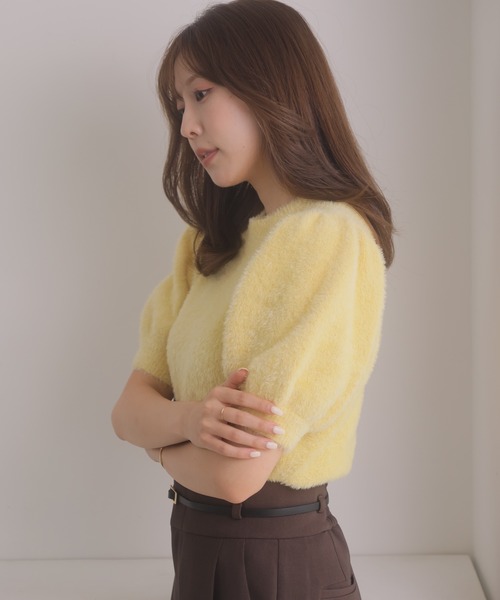NOELA(ノエラ)の「ラメシャギーニット(ニット/セーター・レディース・ライトグリーン/オフホワイト/ベージュ/イエロー・FREE)」の12枚目の写真