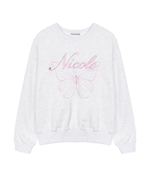 NICOLE BUTTERFLY スウェットシャツ_メランジ ライトピンク