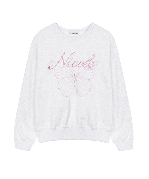 NICK&NICOLE(ニックアンドニコール)の「NICOLE BUTTERFLY スウェットシャツ_メランジ ライトピンク(スウェット・レディース・ライトグレー・FREE)」の4枚目の写真