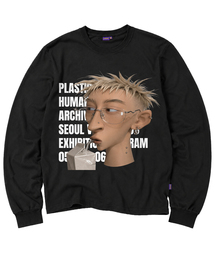プラスチックヒューマン ロングスリーブTシャツ - ブラック