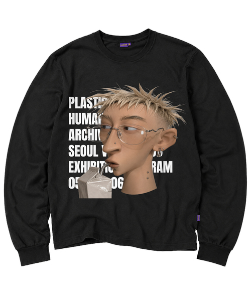LAUGHER(ラファー)の「プラスチックヒューマン ロングスリーブTシャツ - ブラック(Tシャツ/カットソー・レディース・ブラック・MEDIUM/LARGE/X-LARGE)」の1枚目の写真