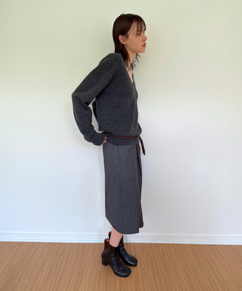 DIAGONAL(ダイアゴナル)の「V NECK BASIC KNIT (charcoal)(ニット/セーター・レディース・その他・FREE)」の5枚目の写真