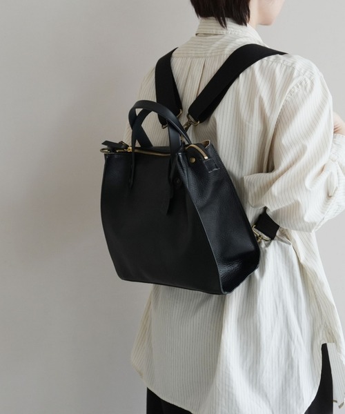 TIDEWAY（タイドウェイ）の「OIL SHRINK 3way RUCK（バックパック/リュック・レディース・ブラック/ブラウン/キャメル・FREE）」の18枚目の写真