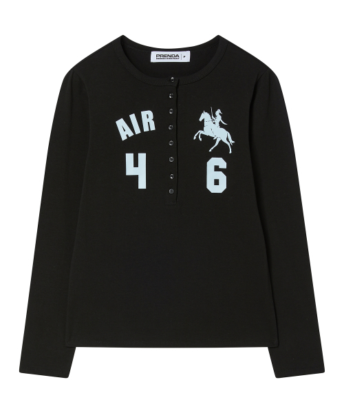 PRENDA(プレンダ)の「EQUESTRIAN HENLEY LONG SLEEVE BLACK(Tシャツ/カットソー・レディース・その他・FREE)」の4枚目の写真