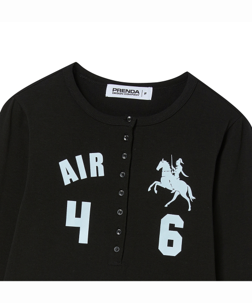 PRENDA(プレンダ)の「EQUESTRIAN HENLEY LONG SLEEVE BLACK(Tシャツ/カットソー・レディース・その他・FREE)」の5枚目の写真