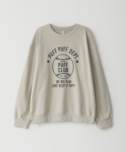 PUFF PUFF DEPT(パフパフ・デプト)の「BASEBALL スウェットシャツ グレイッシュベージュ(スウェット・レディース・その他・LARGE/MEDIUM/X-LARGE)」の1枚目の写真