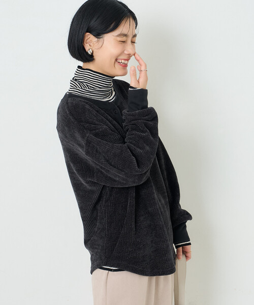FREAK'S STORE（フリークスストア）の「モールワッフル ヘンリーネック Tシャツ/ヘンリーカットソー（Tシャツ/カットソー・レディース・ナチュラル/ピンク/ベージュ/チャコール/ブラウン・ﾌﾘ-）」の15枚目の写真