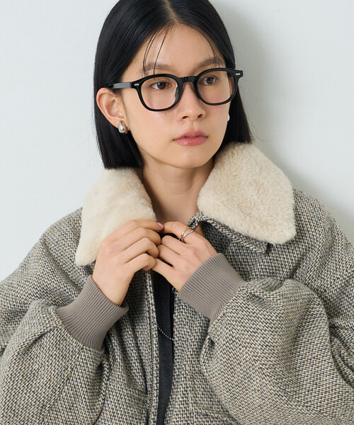 FREAK'S STORE（フリークスストア）の「ボア襟 ツイーディーブルゾン（ブルゾン・レディース・オフホワイト/キャメル・ﾌﾘ-）」の13枚目の写真