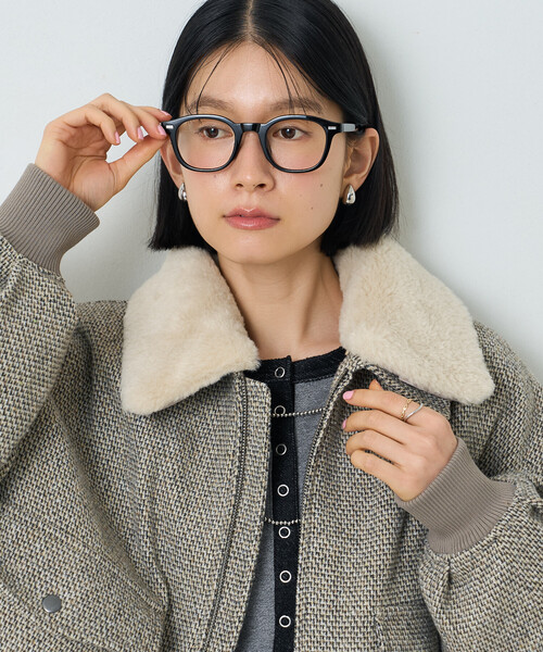 FREAK'S STORE（フリークスストア）の「ボア襟 ツイーディーブルゾン（ブルゾン・レディース・オフホワイト/キャメル・ﾌﾘ-）」の14枚目の写真