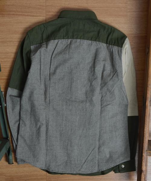 SHIPS JET BLUE（シップスジェットブルー）の「SHIPS JET BLUE: ランダムパッチワーク ネルシャツ■（シャツ/ブラウス・メンズ・ネイビー/オリーブ/ブラック/ダークグレー・SMALL/LARGE/MEDIUM/X-LARGE）」の13枚目の写真