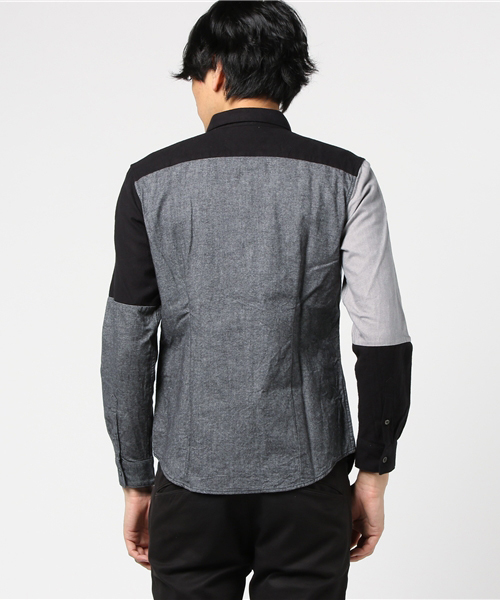 SHIPS JET BLUE（シップスジェットブルー）の「SHIPS JET BLUE: ランダムパッチワーク ネルシャツ■（シャツ/ブラウス・メンズ・ネイビー/オリーブ/ブラック/ダークグレー・SMALL/LARGE/MEDIUM/X-LARGE）」の14枚目の写真