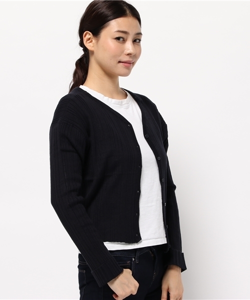 mystic（ミスティック）の「ランダムリブ2WAYカーデ（カーディガン/ボレロ・レディース・アイボリー/レッド/グリーン/グレー/ネイビー・ﾌﾘ-）」の5枚目の写真