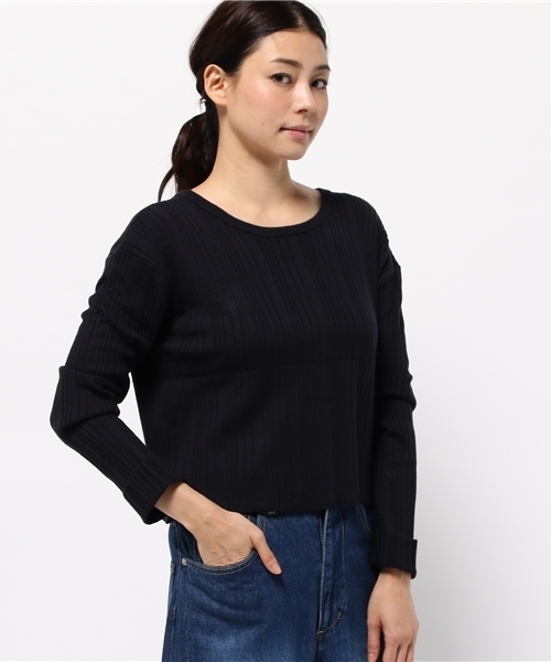 mystic（ミスティック）の「ランダムリブ2WAYカーデ（カーディガン/ボレロ・レディース・アイボリー/レッド/グリーン/グレー/ネイビー・ﾌﾘ-）」の14枚目の写真