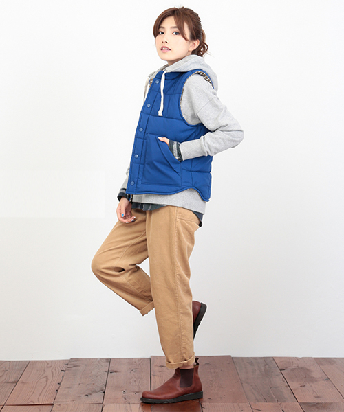 CUBE SUGAR（キューブシュガー）の「コーディロイ テーパードパンツ（その他パンツ・レディース・ベージュ/カーキ/ダークブラウン/ナチュラル・M/S）」の2枚目の写真