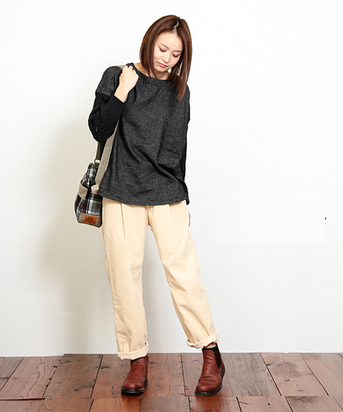 CUBE SUGAR（キューブシュガー）の「コーディロイ テーパードパンツ（その他パンツ・レディース・ベージュ/カーキ/ダークブラウン/ナチュラル・M/S）」の3枚目の写真