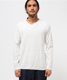 VENCEEXCHANGE | ニット切替Vネック長袖T      (Tシャツ/カットソー)