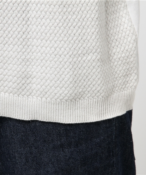 VENCEEXCHANGE（ヴァンスエクスチェンジ）の「ニット切替Vネック長袖T      （Tシャツ/カットソー・メンズ・ブラック/オフホワイト/グレー・LARGE/MEDIUM）」の8枚目の写真