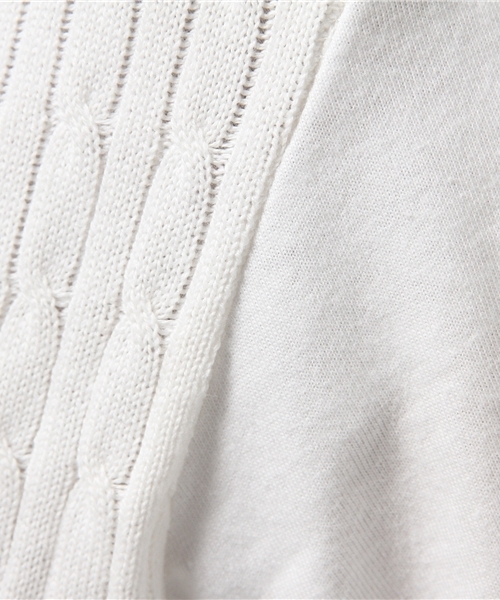 VENCEEXCHANGE（ヴァンスエクスチェンジ）の「ニット切替Vネック長袖T      （Tシャツ/カットソー・メンズ・ブラック/オフホワイト/グレー・LARGE/MEDIUM）」の9枚目の写真