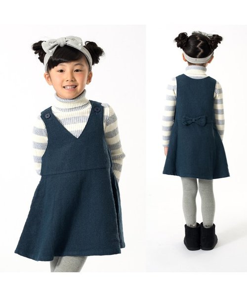 apres les cours（アプレレクール）の「リブニットボーダータートル（Tシャツ/カットソー・キッズ・ブラック/ワインレッド/ロイヤルブルー/オフホワイト・140/110/130/100/120/80/90）」の5枚目の写真