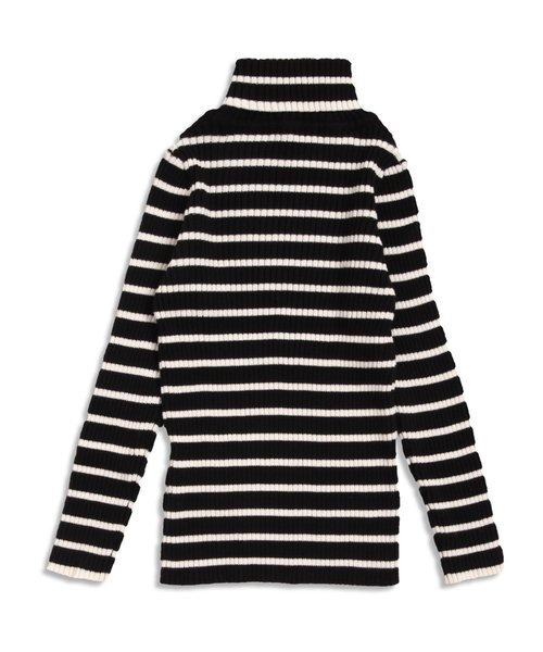apres les cours（アプレレクール）の「リブニットボーダータートル（Tシャツ/カットソー・キッズ・ブラック/ワインレッド/ロイヤルブルー/オフホワイト・140/110/130/100/120/80/90）」の8枚目の写真