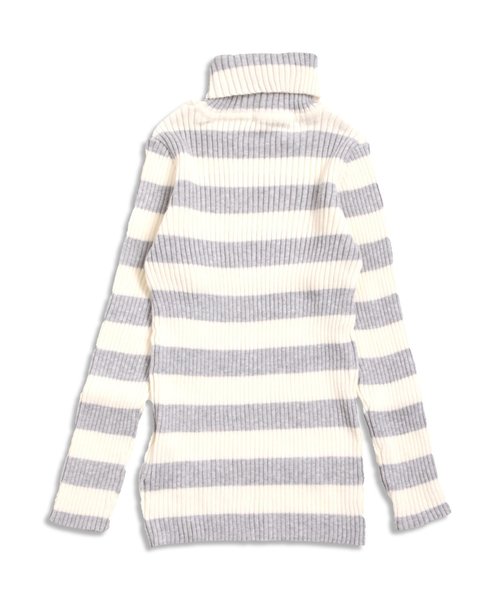 apres les cours（アプレレクール）の「リブニットボーダータートル（Tシャツ/カットソー・キッズ・ブラック/ワインレッド/ロイヤルブルー/オフホワイト・140/110/130/100/120/80/90）」の9枚目の写真