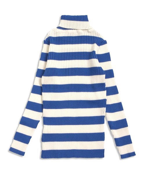 apres les cours（アプレレクール）の「リブニットボーダータートル（Tシャツ/カットソー・キッズ・ブラック/ワインレッド/ロイヤルブルー/オフホワイト・140/110/130/100/120/80/90）」の10枚目の写真