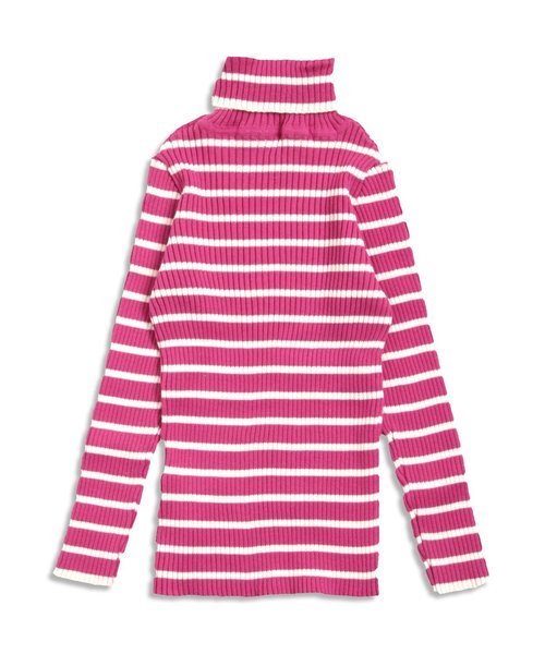 apres les cours（アプレレクール）の「リブニットボーダータートル（Tシャツ/カットソー・キッズ・ブラック/ワインレッド/ロイヤルブルー/オフホワイト・140/110/130/100/120/80/90）」の11枚目の写真