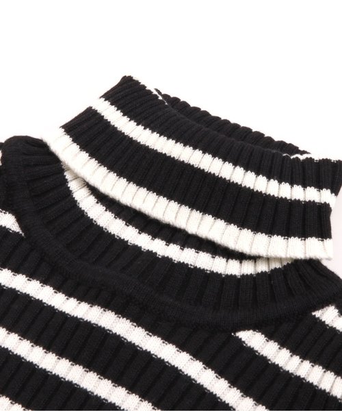 apres les cours（アプレレクール）の「リブニットボーダータートル（Tシャツ/カットソー・キッズ・ブラック/ワインレッド/ロイヤルブルー/オフホワイト・140/110/130/100/120/80/90）」の14枚目の写真