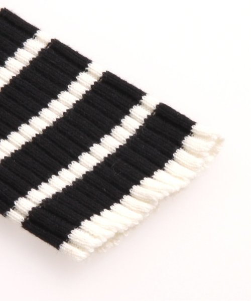 apres les cours（アプレレクール）の「リブニットボーダータートル（Tシャツ/カットソー・キッズ・ブラック/ワインレッド/ロイヤルブルー/オフホワイト・140/110/130/100/120/80/90）」の13枚目の写真