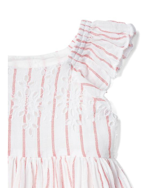 GAP（ギャップ）の「Gap ストライプアイレット フラッタースリーブ ワンピース（ワンピース・キッズ・ホワイト×レッド・12-18 M/0-3M/3-6M/6-12 M/18-24M）」の3枚目の写真