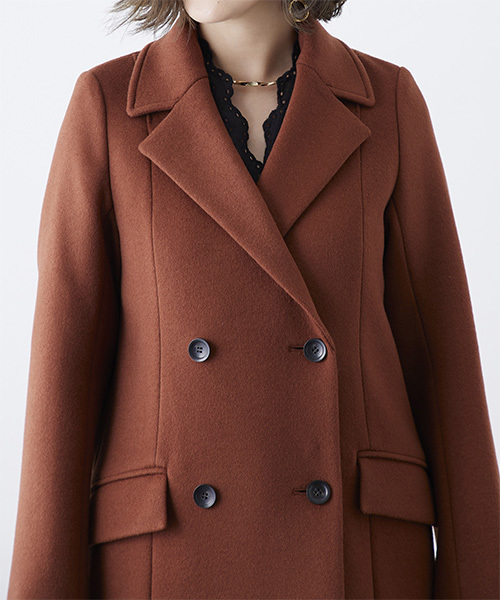 STUDIOUS（ステュディオス）の「ダブルブレストコート（チェスターコート・レディース・ブラウン/マルチ・0/1）」の11枚目の写真