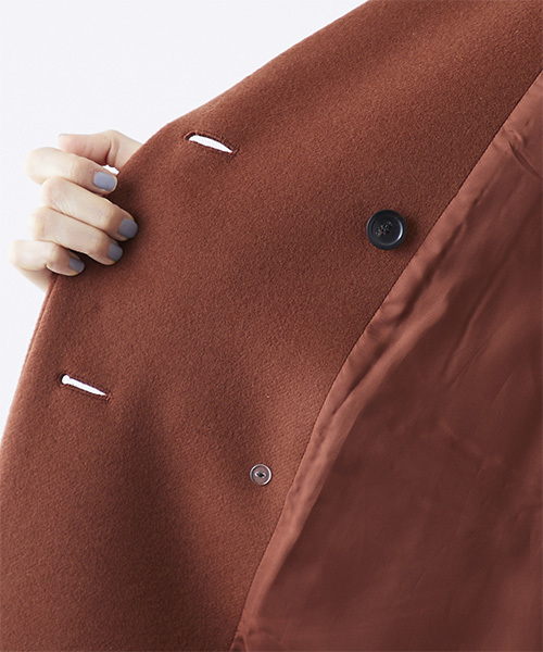 STUDIOUS（ステュディオス）の「ダブルブレストコート（チェスターコート・レディース・ブラウン/マルチ・0/1）」の6枚目の写真
