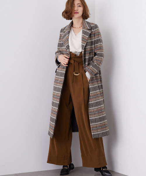 STUDIOUS（ステュディオス）の「ダブルブレストコート（チェスターコート・レディース・ブラウン/マルチ・0/1）」の16枚目の写真