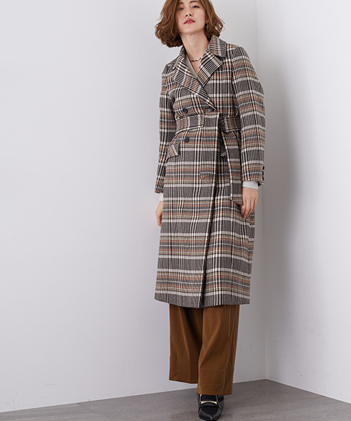 STUDIOUS（ステュディオス）の「ダブルブレストコート（チェスターコート・レディース・ブラウン/マルチ・0/1）」の17枚目の写真