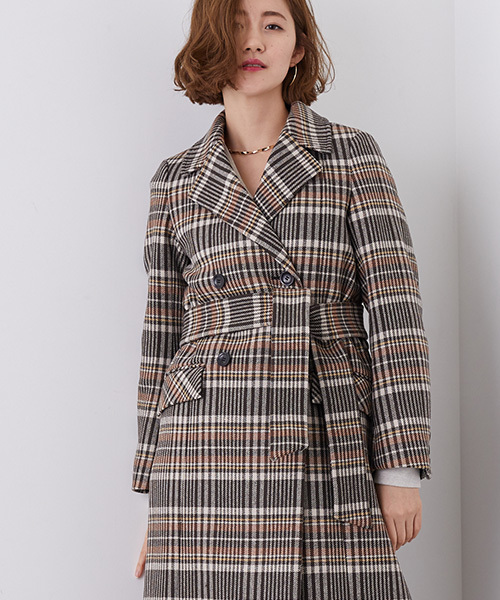 STUDIOUS（ステュディオス）の「ダブルブレストコート（チェスターコート・レディース・ブラウン/マルチ・0/1）」の18枚目の写真