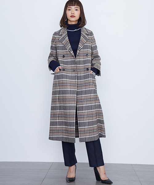 STUDIOUS（ステュディオス）の「ダブルブレストコート（チェスターコート・レディース・ブラウン/マルチ・0/1）」の21枚目の写真