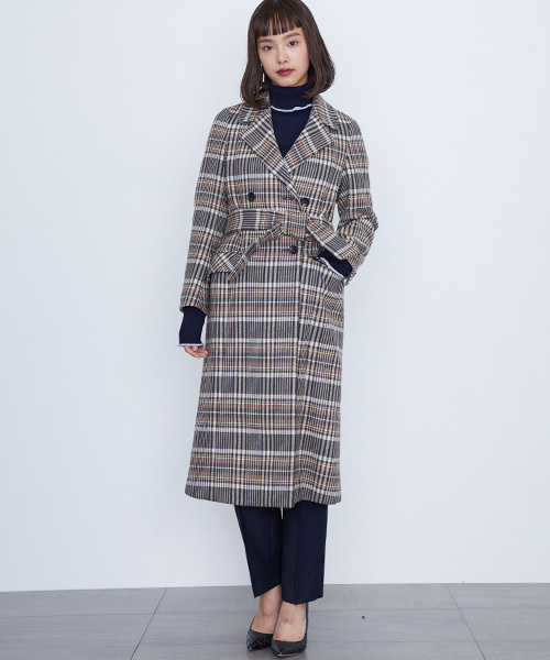 STUDIOUS（ステュディオス）の「ダブルブレストコート（チェスターコート・レディース・ブラウン/マルチ・0/1）」の20枚目の写真